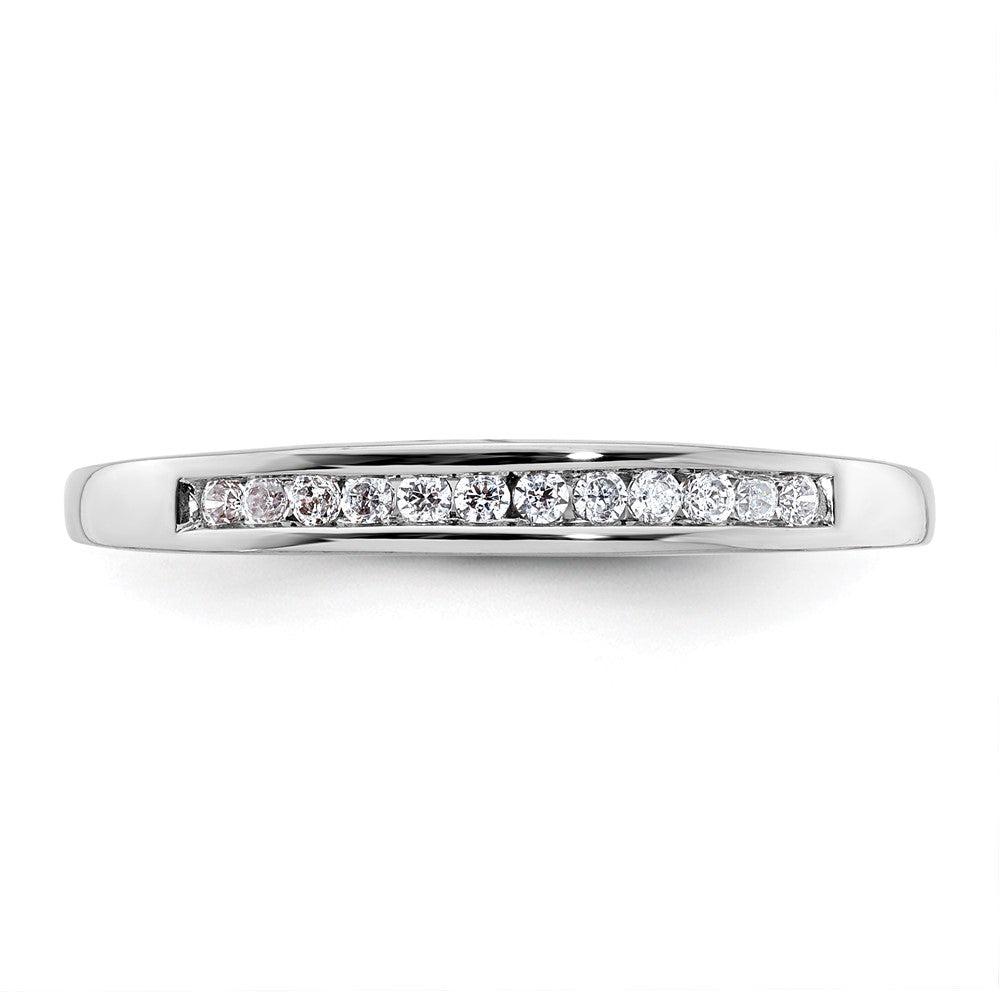 14k White Gold 1/8 carat Channel-set Diamond Complete Wedding Band
