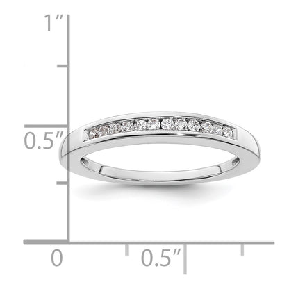 14k White Gold 1/8 carat Channel-set Diamond Complete Wedding Band