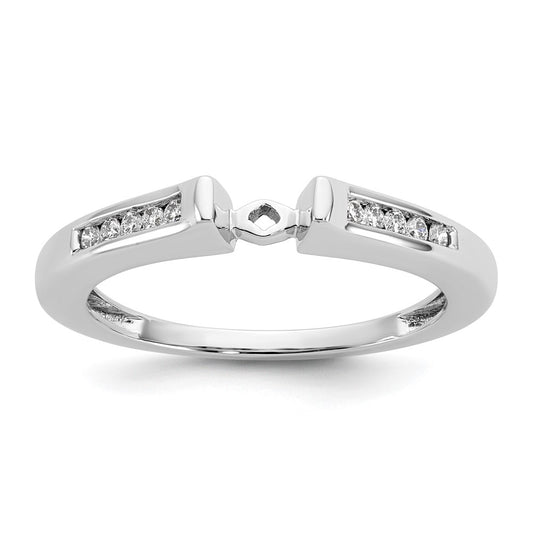 14K White Gold Peg Set 1/10 carat Channel-set Diamond Semi-mount Engagement Ring