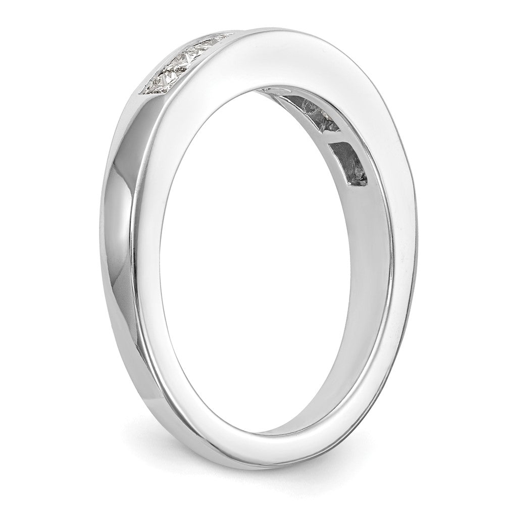 14k White Gold 1/2 carat Channel-set Princess Diamond Complete Wedding Band