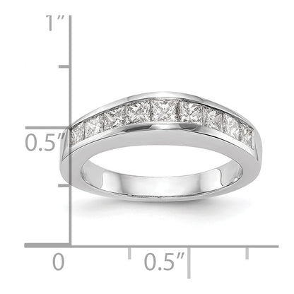 14k White Gold Princess Channel Wedding Band Mounting