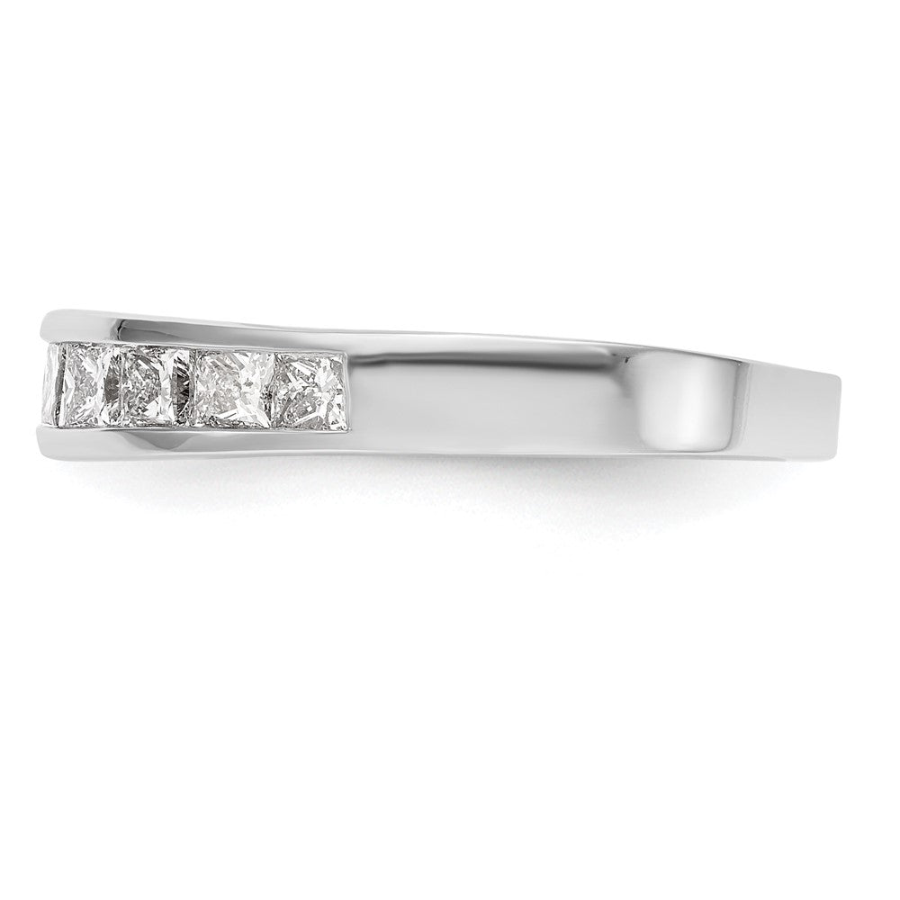14k White Gold 1 carat Channel-set Princess Diamond Complete Wedding Band