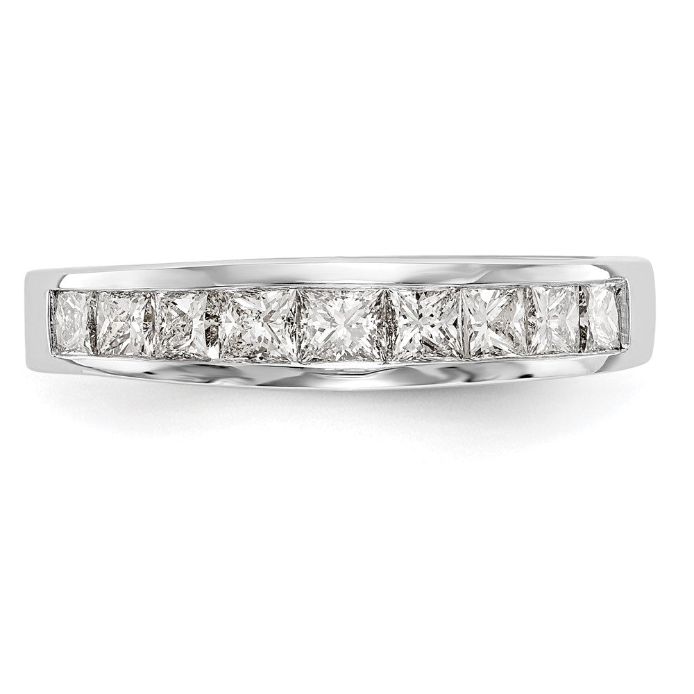 14k White Gold 1 carat Channel-set Princess Diamond Complete Wedding Band
