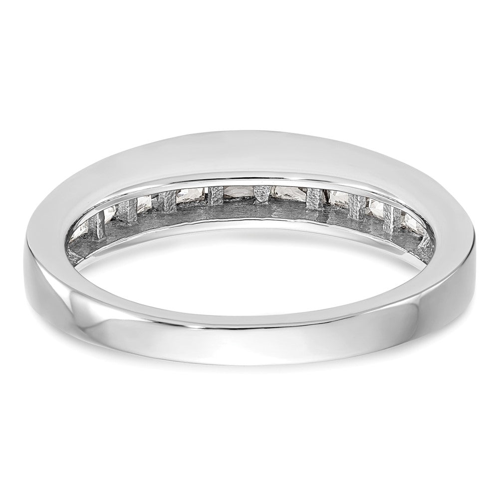 14k White Gold 1 carat Channel-set Princess Diamond Complete Wedding Band