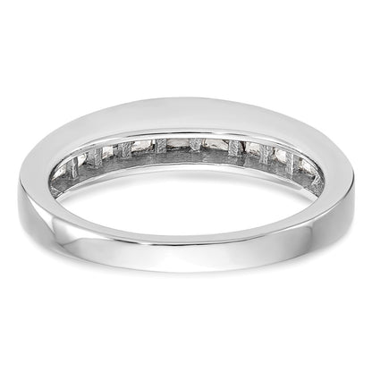 14k White Gold 1 carat Channel-set Princess Diamond Complete Wedding Band