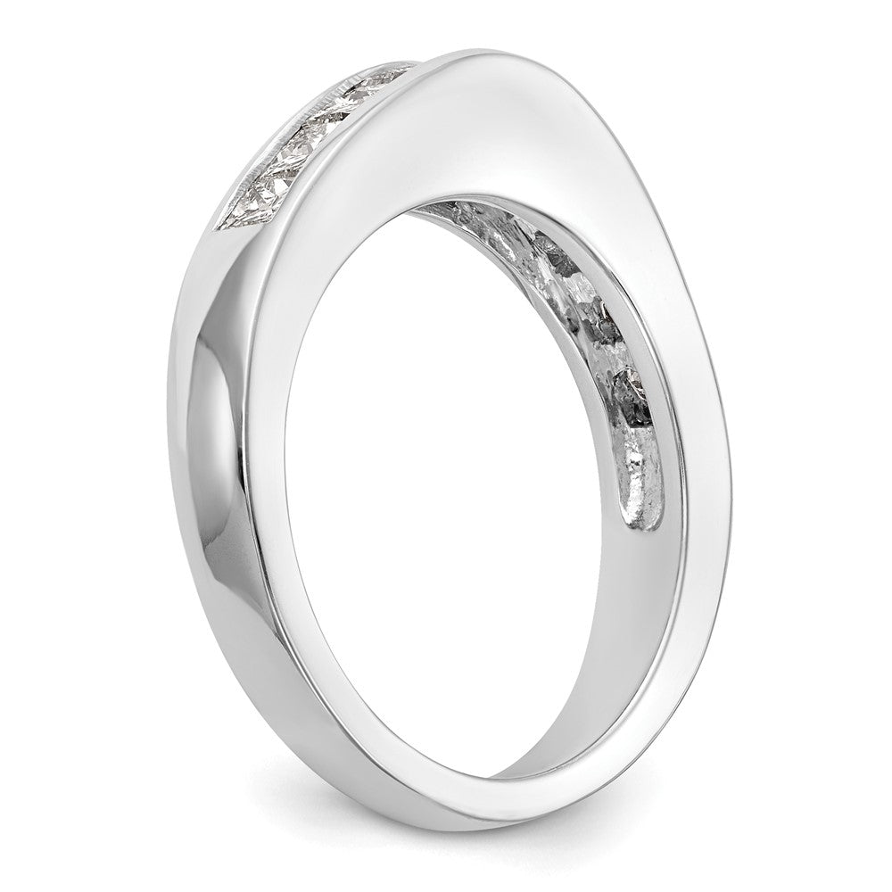 14k White Gold 1 carat Channel-set Princess Diamond Complete Wedding Band