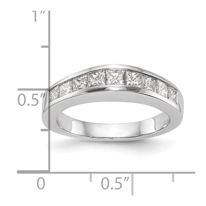 14k White Gold 1 carat Channel-set Princess Diamond Complete Wedding Band