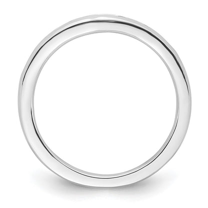 14k White Gold Channel-set 1/5 carat Diamond Contoured Complete Wedding Band
