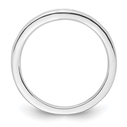 14k White Gold Channel-set 1/5 carat Diamond Contoured Complete Wedding Band