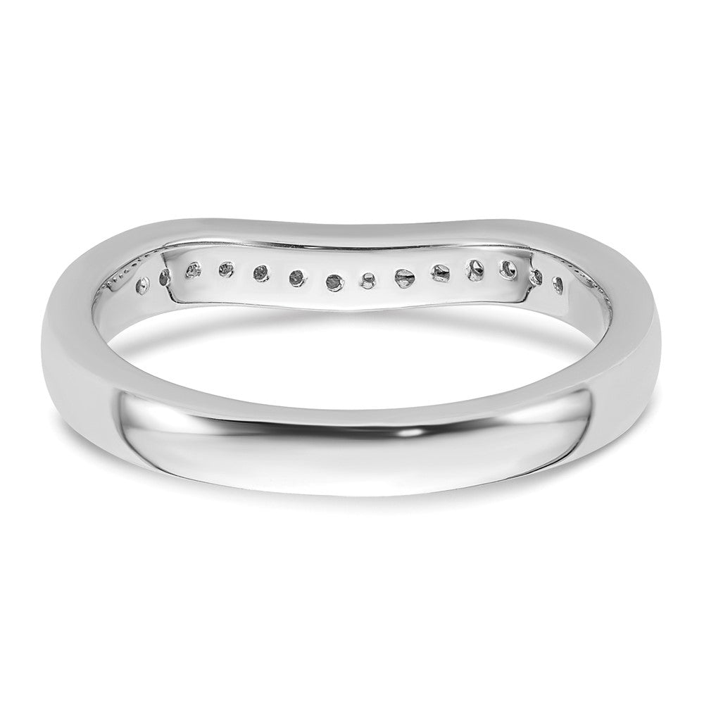 14k White Gold Channel-set 1/5 carat Diamond Contoured Complete Wedding Band