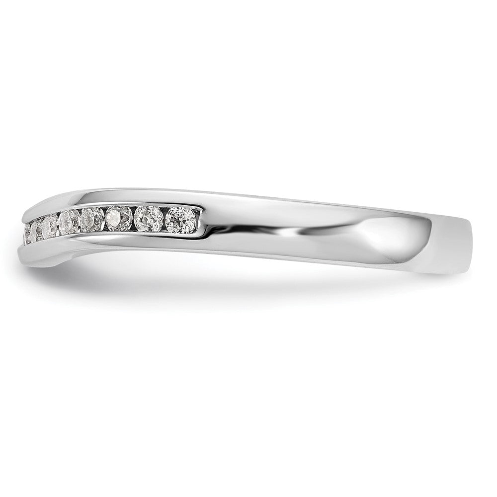 14k White Gold Channel-set 1/3 carat Diamond Contoured Complete Wedding Band