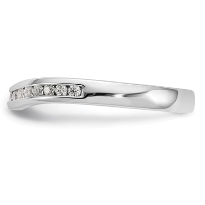 14k White Gold Channel-set 1/3 carat Diamond Contoured Complete Wedding Band
