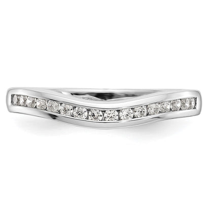 14k White Gold Channel-set 1/3 carat Diamond Contoured Complete Wedding Band