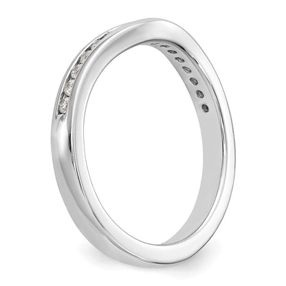 14k White Gold Channel-set 1/3 carat Diamond Contoured Complete Wedding Band