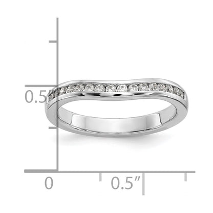 14k White Gold Channel-set 1/3 carat Diamond Contoured Complete Wedding Band