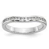14k White Gold Channel-set 1/3 carat Diamond Contoured Complete Wedding Band
