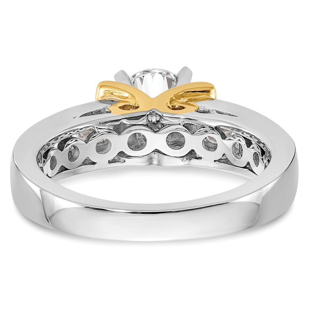 14k Two Tone 5/8 carat Lab Grown Diamond VS/SI+ G+ Semi Mount Peg Set Engagement Ring