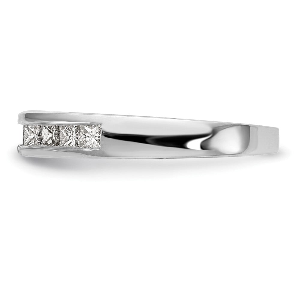 14K White Gold Peg Set 3/8 carat Channel-set Princess Diamond Semi-mount Engagement Ring