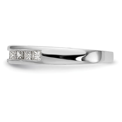 14K White Gold Peg Set 3/8 carat Channel-set Princess Diamond Semi-mount Engagement Ring