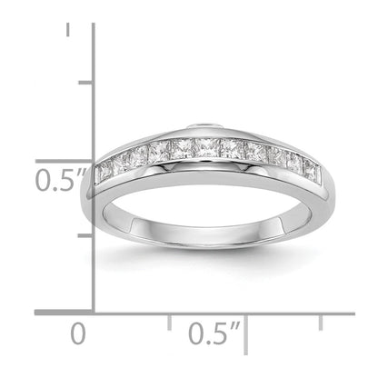 14k White Gold 3/4 carat Channel-set Princess Diamond Complete Wedding Band