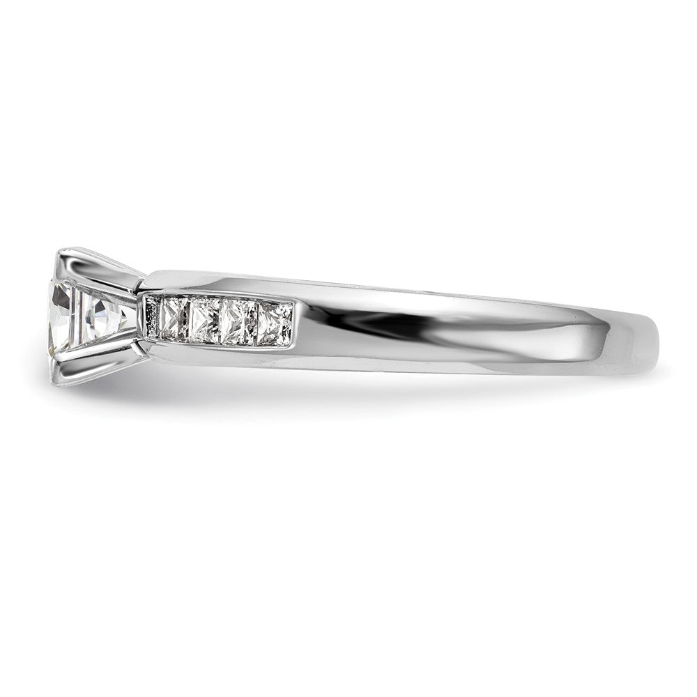 14K White Gold Peg Set 1/2 carat Channel-set Princess Diamond Semi-mount Engagement Ring
