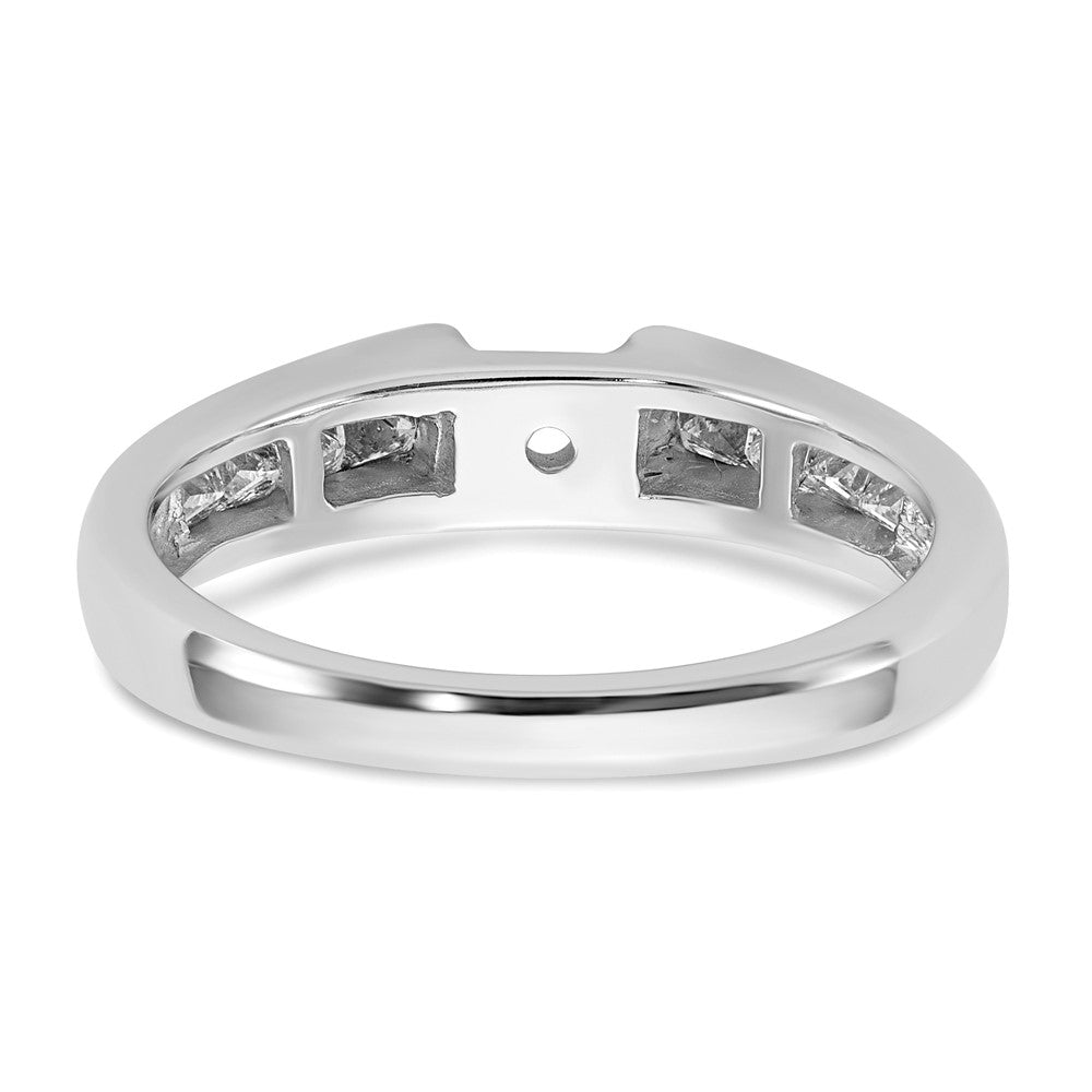 14K White Gold Peg Set 1/2 carat Channel-set Princess Diamond Semi-mount Engagement Ring