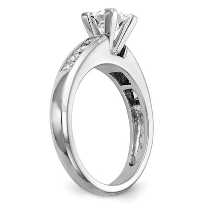 14K White Gold Peg Set 1/2 carat Channel-set Princess Diamond Semi-mount Engagement Ring