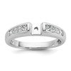 14K White Gold Peg Set 1/2 carat Channel-set Princess Diamond Semi-mount Engagement Ring