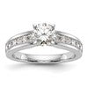 14K White Gold (Holds 1 carat (6.5mm) Round Center) 1 carat Channel-set Princess Diamond Semi-Mount Engagement Ring