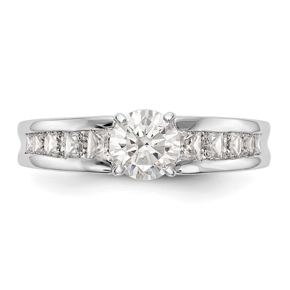 14K White Gold Peg Set 1 carat Channel-set Princess Diamond Semi-mount Engagement Ring