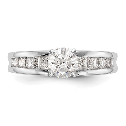 14K White Gold Peg Set 1 carat Channel-set Princess Diamond Semi-mount Engagement Ring