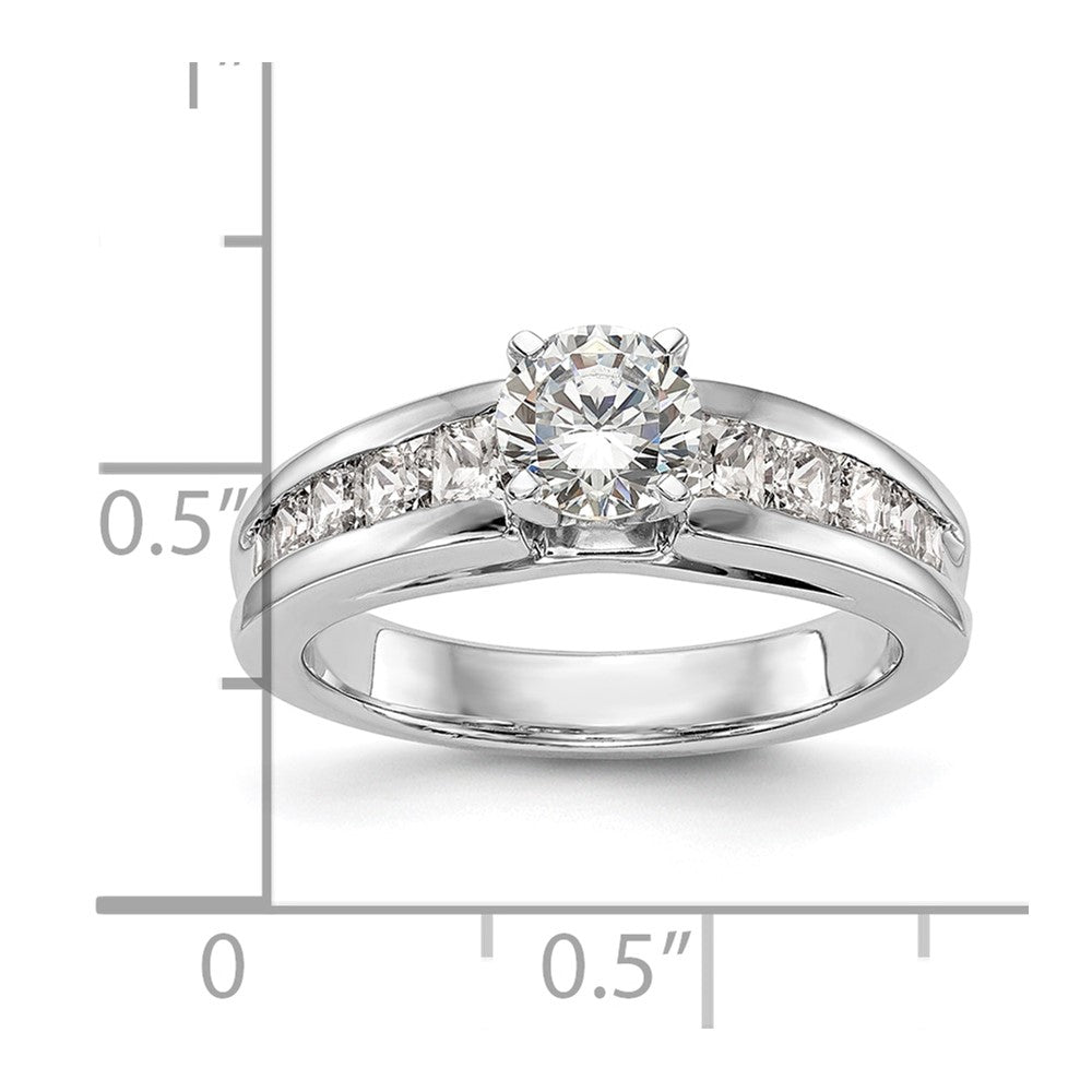 14K White Gold Peg Set 1 carat Channel-set Princess Diamond Semi-mount Engagement Ring