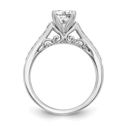 14k White Gold 1/5 carat Lab Grown Diamond VS/SI+ G+ Semi-Mount Pet Set Engagement Ring