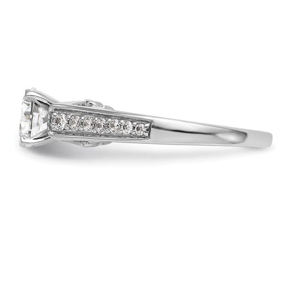 14k White Gold 1/5 carat Lab Grown Diamond VS/SI+ G+ Semi-Mount Pet Set Engagement Ring