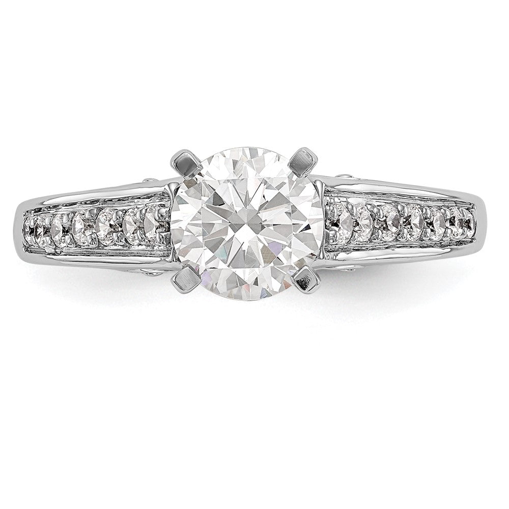 14k White Gold 1/5 carat Lab Grown Diamond VS/SI+ G+ Semi-Mount Pet Set Engagement Ring