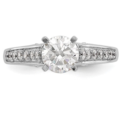 14k White Gold 1/5 carat Lab Grown Diamond VS/SI+ G+ Semi-Mount Pet Set Engagement Ring