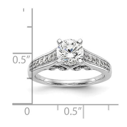 14k White Gold 1/5 carat Lab Grown Diamond VS/SI+ G+ Semi-Mount Pet Set Engagement Ring