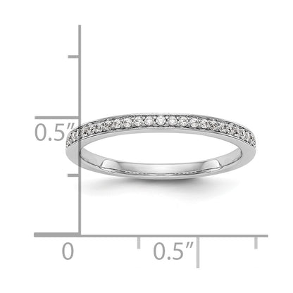 14k White Gold 1/8 carat Lab Grown Diamond VS/SI+ G+ Complete Wedding Band