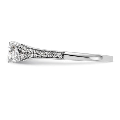 14k White Gold 1/3 carat Lab Grown Diamond VS/SI+ G+ Semi Mount Peg Set Engagement Ring