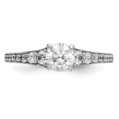 14k White Gold 1/3 carat Lab Grown Diamond VS/SI+ G+ Semi Mount Peg Set Engagement Ring