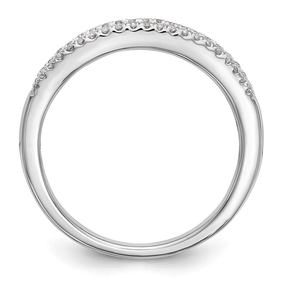 14k White Gold 3/8 carat Round/Baguette Diamond Complete Wedding Band