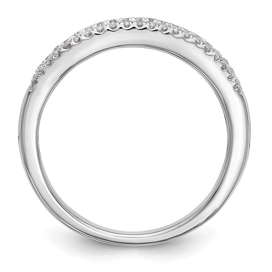 14k White Gold 3/8 carat Round/Baguette Diamond Complete Wedding Band