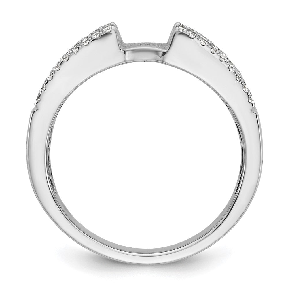 14K White Gold Peg Set 3/4 carat Round/Baguette Diamond Semi-mount Engagement Ring
