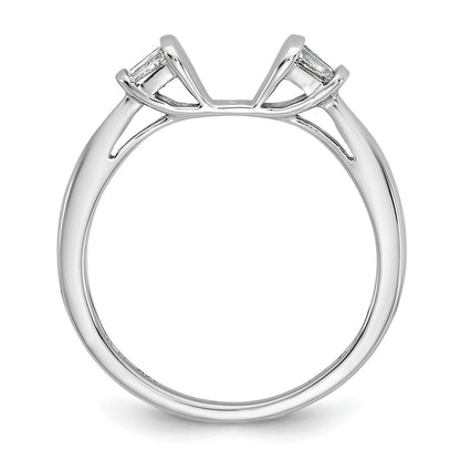 14K White Gold Peg Set 1/5 carat Baguette Diamond Semi-mount Engagement Ring