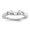 14K White Gold Peg Set 1/5 carat Baguette Diamond Semi-mount Engagement Ring