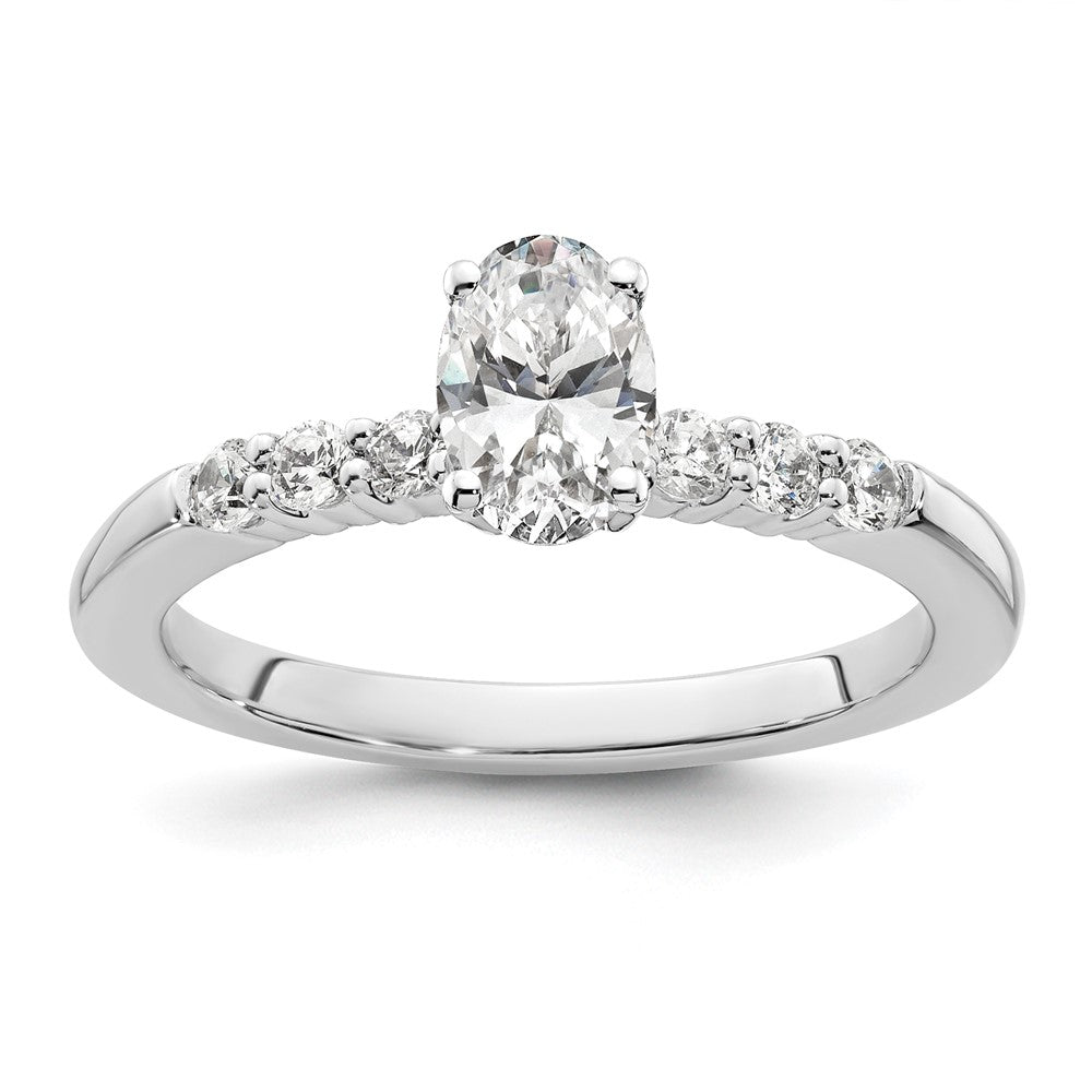 14K White Gold Peg Set 1/4 carat Diamond Semi-mount Engagement Ring
