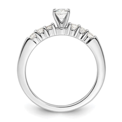 14K White Gold Peg Set 1/4 carat Diamond Semi-mount Engagement Ring