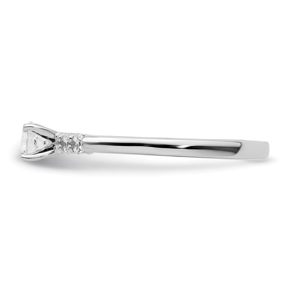 14K White Gold Peg Set 1/4 carat Diamond Semi-mount Engagement Ring