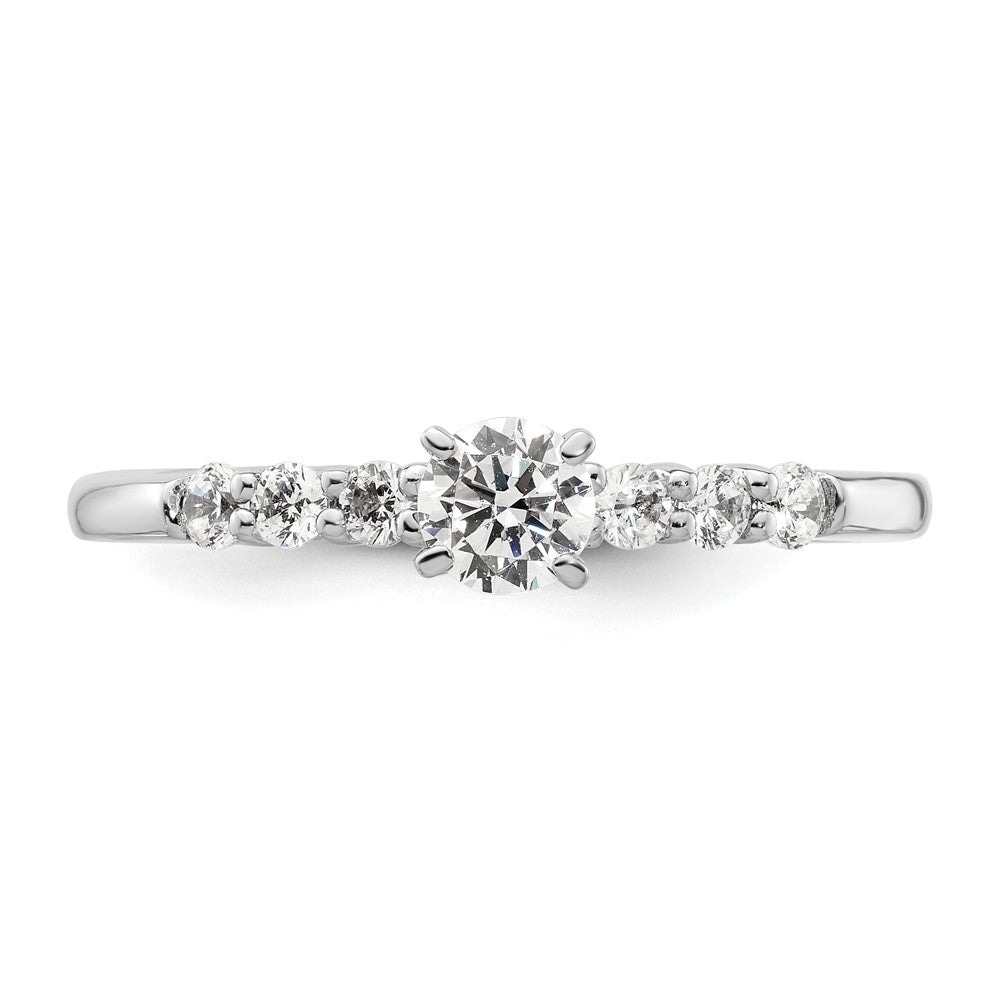 14K White Gold Peg Set 1/4 carat Diamond Semi-mount Engagement Ring