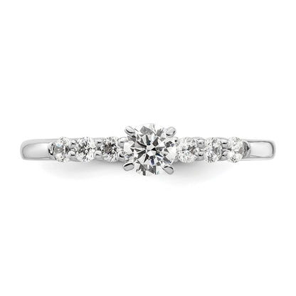 14K White Gold Peg Set 1/4 carat Diamond Semi-mount Engagement Ring